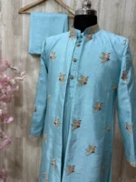 Exclusive maggam work over coat with kurta pijama