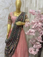 Pure munga crepe lehenga having beautiful pithani border pired with maggam work blouse & patola dupatta