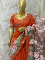 Pure mangalagiri handloom saree with applique work
