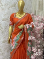 Pure mangalagiri handloom saree with applique work