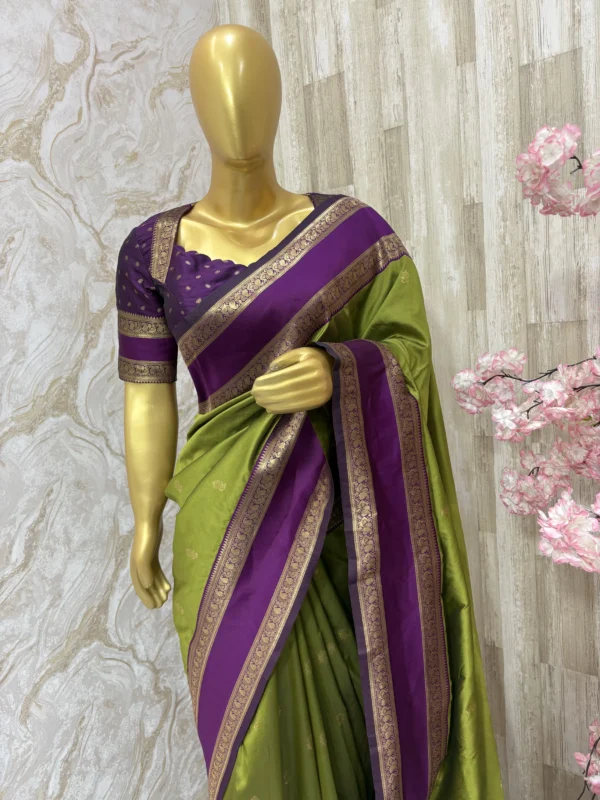 Vintage look soft banaras saree with blouse