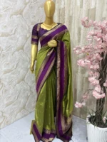 Vintage look soft banaras saree with blouse