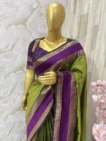 Vintage look soft banaras saree with blouse