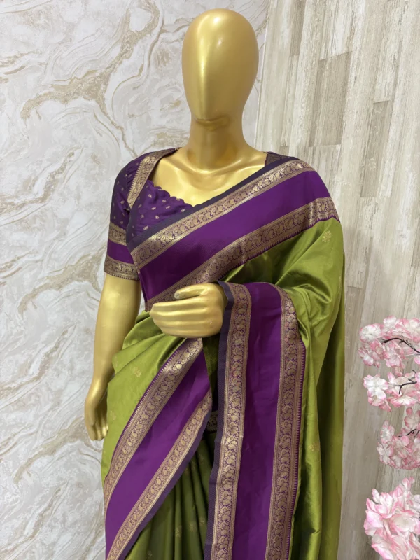 Vintage look soft banaras saree with blouse