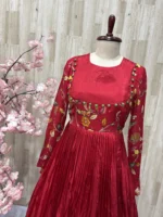 Kalamkari long gown with heavy flare