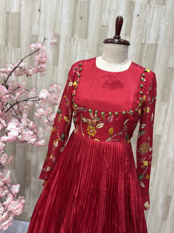 Kalamkari long gown with heavy flare
