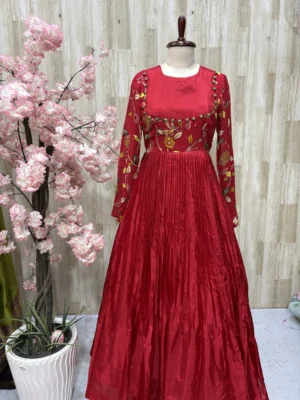 Kalamkari long gown with heavy flare