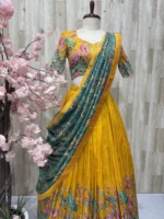Kalamkari lehenga & blouse paired with beautiful kalamkari dupatta