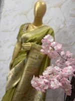 Soft banaras silk saree with pithani border paired with maggam work blouse