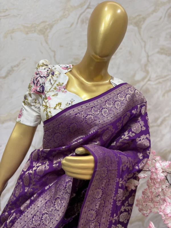 Banarasi soft silk saree paired with beautiful blouse