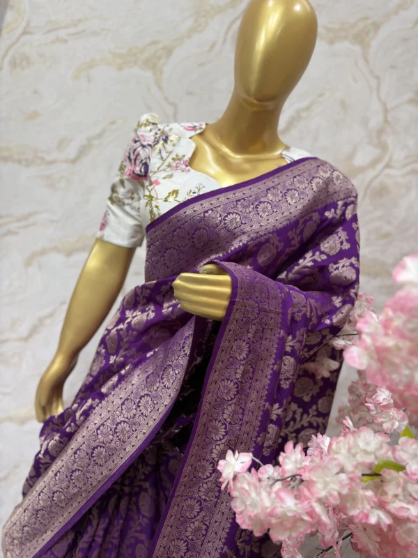 Banarasi soft silk saree paired with beautiful blouse