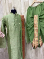 men's kurta paired with dhoti and kanduva