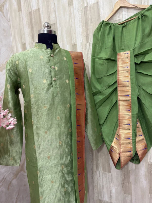 men's kurta paired with dhoti and kanduva