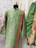 men's kurta paired with dhoti and kanduva