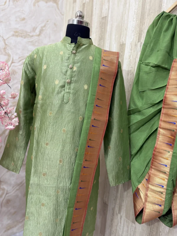 men's kurta paired with dhoti and kanduva