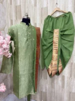 men's kurta paired with dhoti and kanduva