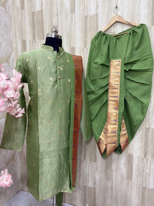 men's kurta paired with dhoti and kanduva