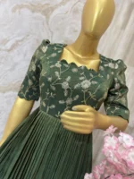 Tissue long gown with dual shade