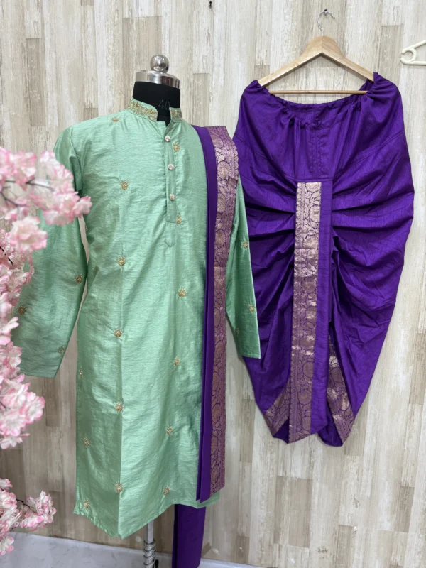 Men's dhoti set with maggam work