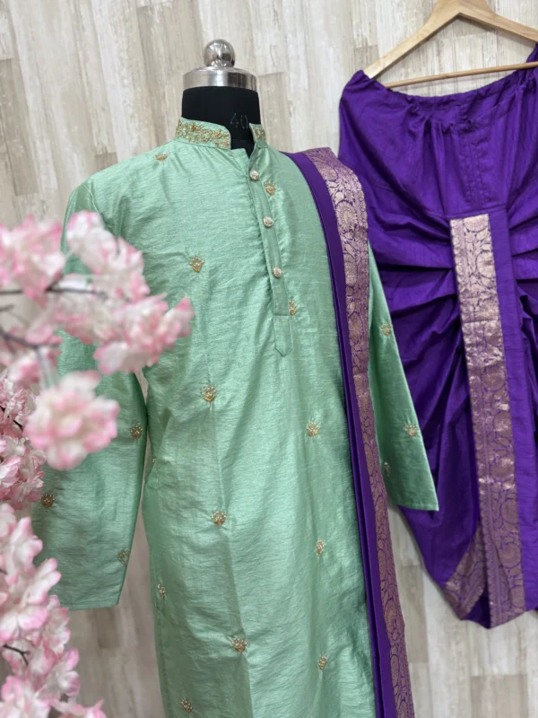 Men's dhoti set with maggam work