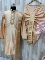 Pure pattu dhoti set with beautiful maggam work