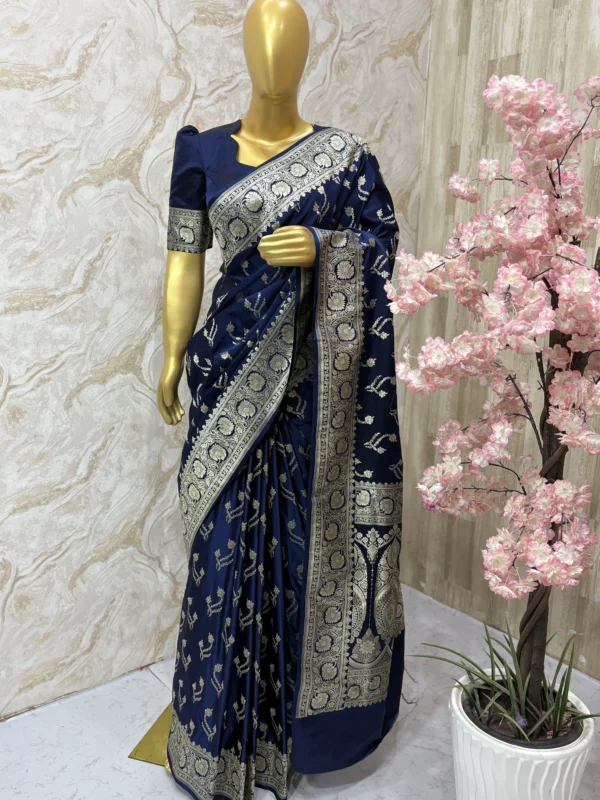 Pure mushrusilk saree paired with beautiful self colour blouse