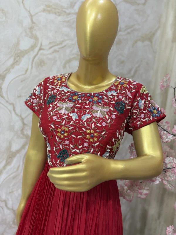 Exclusive designer heavy maggam work long gown