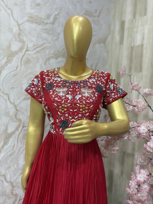 Exclusive designer heavy maggam work long gown