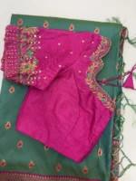 Soft banaras pithani saree paired with beautiful maggam work blouseSS006
