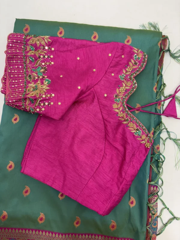 Soft banaras pithani saree paired with beautiful maggam work blouseSS006