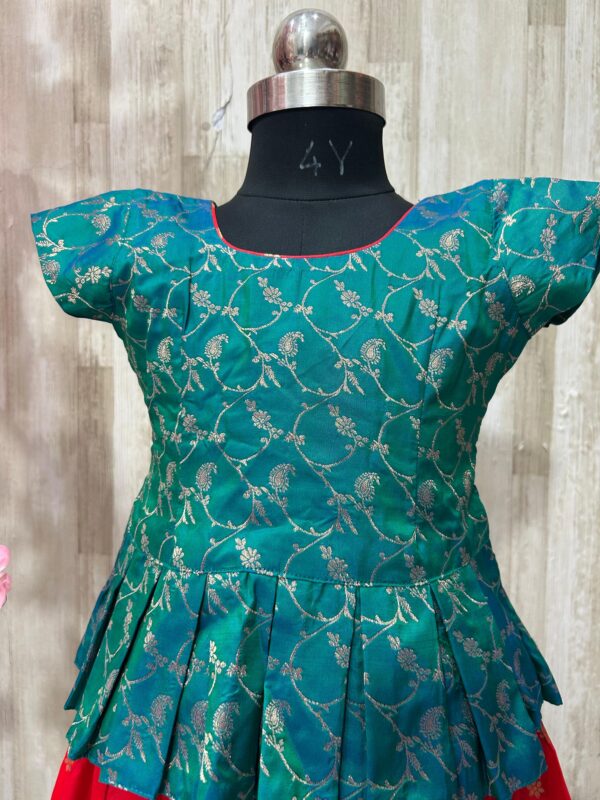 Beautiful kids pithani lehenga with beautiful border paired with pure pattu blouse