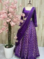 Pure banaras crepe silk lehenga blouse paired with hand work dupatta