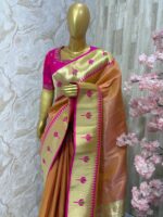 Banaras paithani saree paired with beautiful maggam work blouse