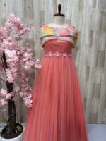 Indo western long gown with beautiful pattern