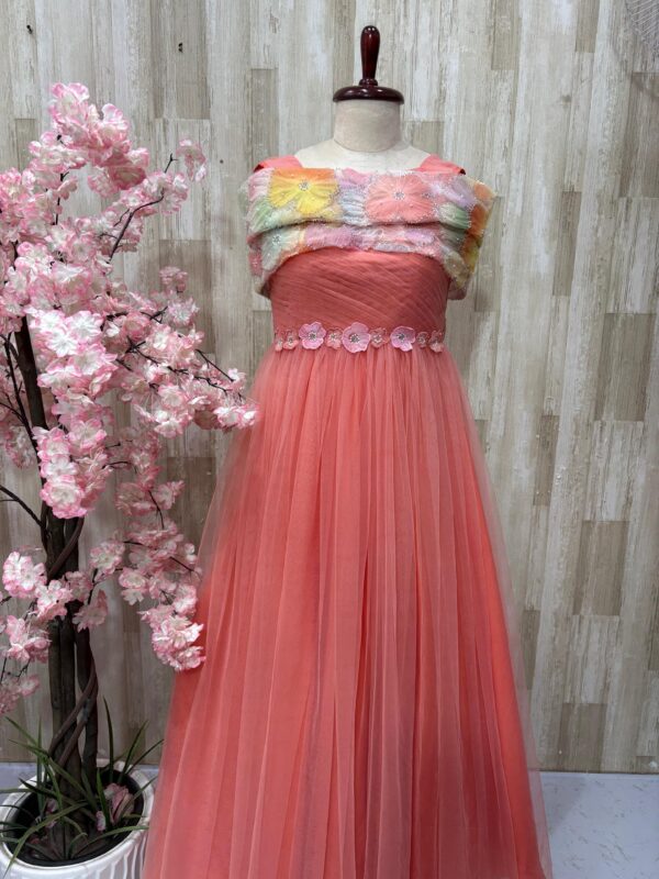 Indo western long gown with beautiful pattern