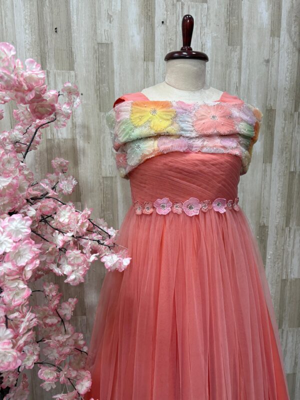 Indo western long gown with beautiful pattern