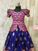 Traditional pattu lehenga paired with matching blouse