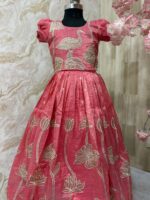 Designer applique work crush organza skirt paired with matching top