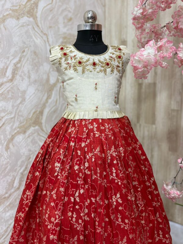 Soft tissue banaras lehenga paired with beautiful maggam work blouse