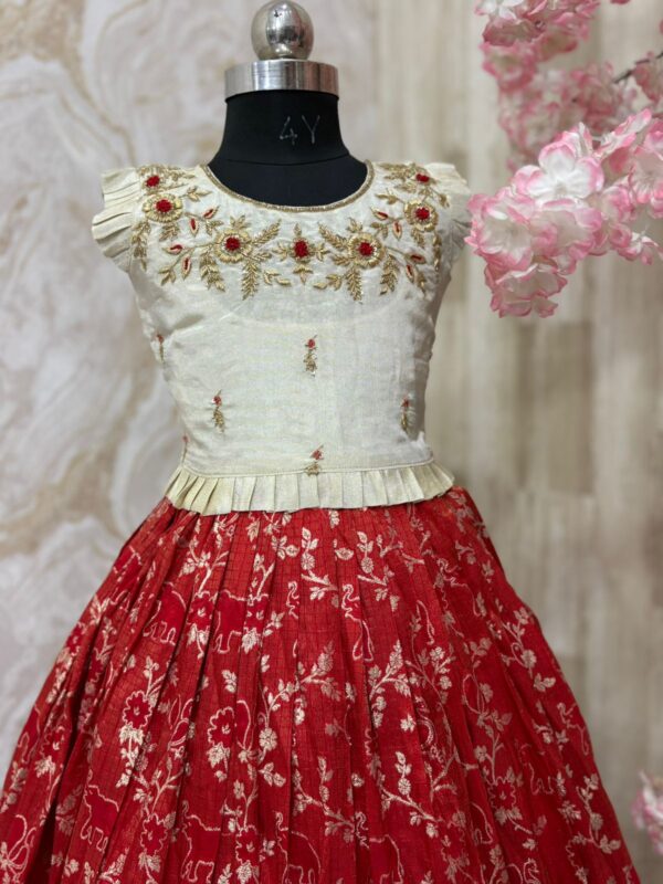 Soft tissue banaras lehenga paired with beautiful maggam work blouse