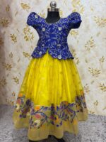Zari kota lehenga for kids paired with beautiful royal blouse