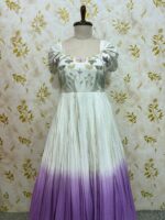 Dual shade long gown with beautiful maggam work