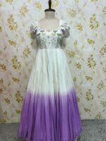 Dual shade long gown with beautiful maggam work