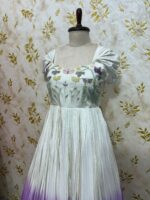 Dual shade long gown with beautiful maggam work