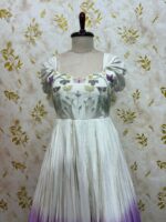 Dual shade long gown with beautiful maggam work