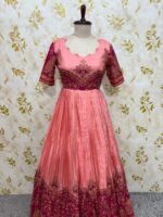 Kalamkari long frock showcase traditional motifs inspired by indian art & heritage