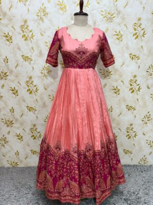 Kalamkari long frock showcase traditional motifs inspired by indian art & heritage