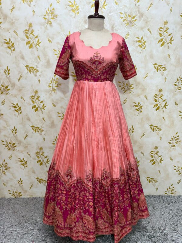 Kalamkari long frock showcase traditional motifs inspired by indian art & heritage