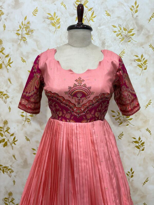 Kalamkari long frock showcase traditional motifs inspired by indian art & heritage