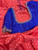 Pure munga crepe saree paired with beautiful maggam work blouse